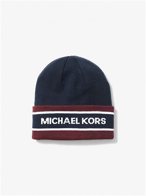 michael kors man beanie and scarf set|Logo Jacquard Beanie Hat and Scarf Set .